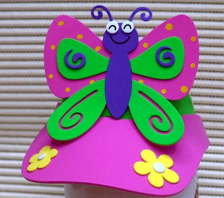 Mariposa de gorras de Goma Eva Mariposa de gorras de Goma Eva